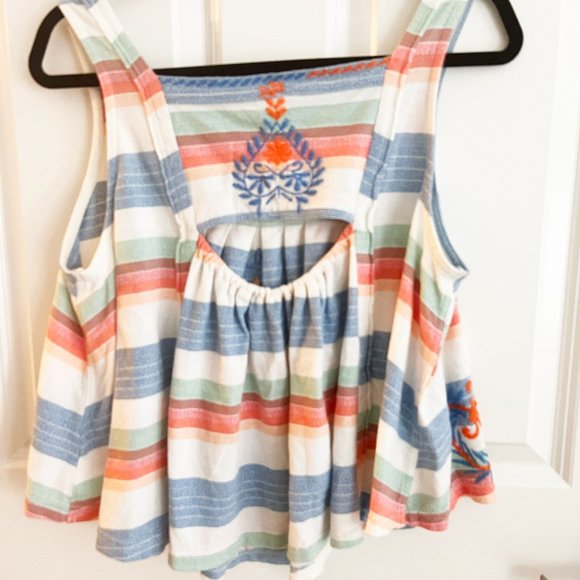 Free People Embroidered, Vintage style Striped Tank | New without tags | M - Picture 4 of 9